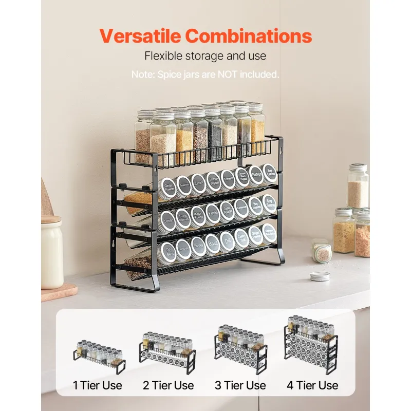 4 tier spice rack organizer – cabinet & countertop seasoning storage 4 tier spice rack organizer – cabinet & countertop seasoning storage