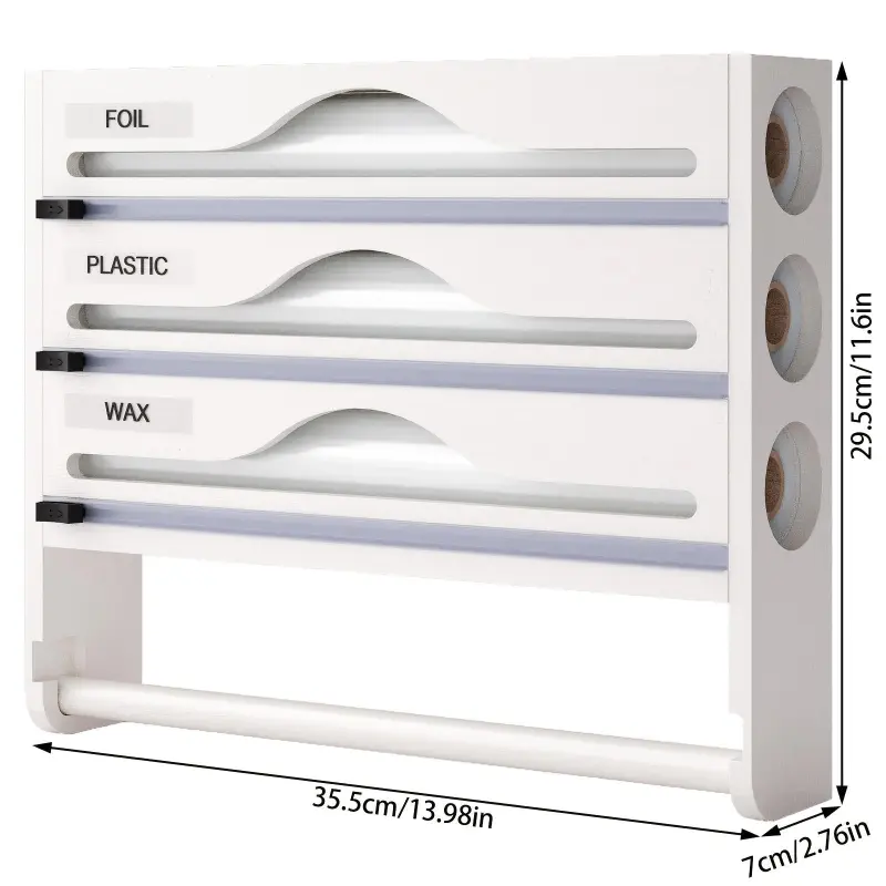 bamboo plastic wrap cutter with paper towel holder – wall mounted kitchen wrap & foil organizer bamboo plastic wrap cutter with paper towel holder – wall mounted kitchen wrap & foil organizer