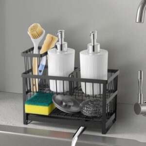 Home kitchen sink caddy organizer – sponge & brush holder