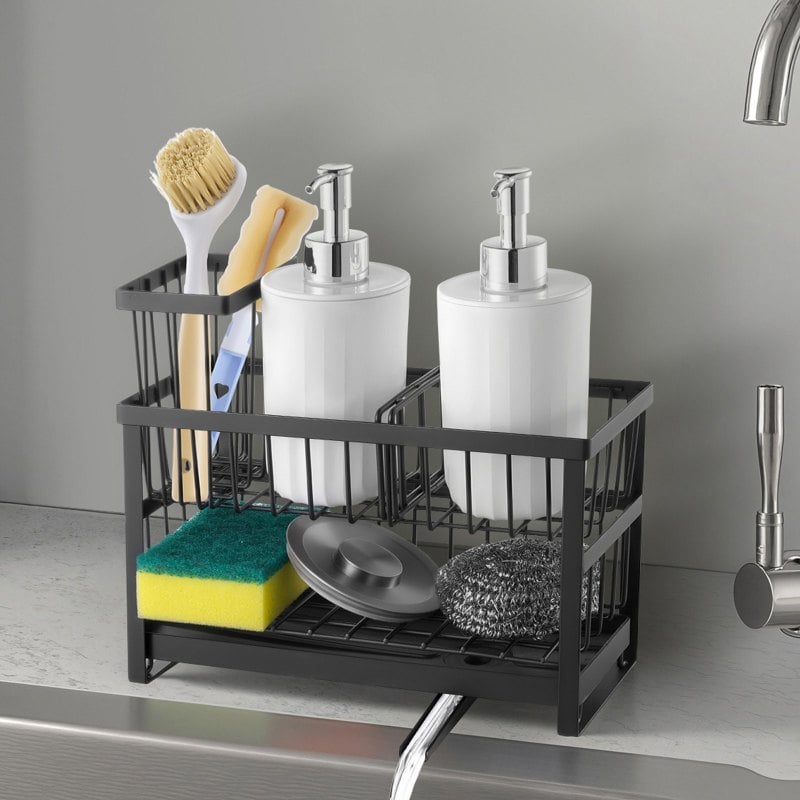 kitchen sink caddy organizer – sponge & brush holder kitchen sink caddy organizer – sponge & brush holder